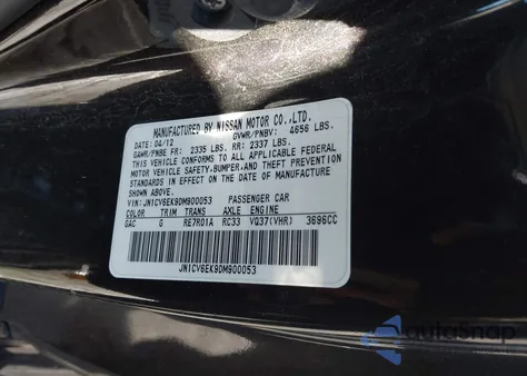 2013 Infiniti Ipl G z USA, uszkodzony, nr VIN JN1CV6EK9DM900053